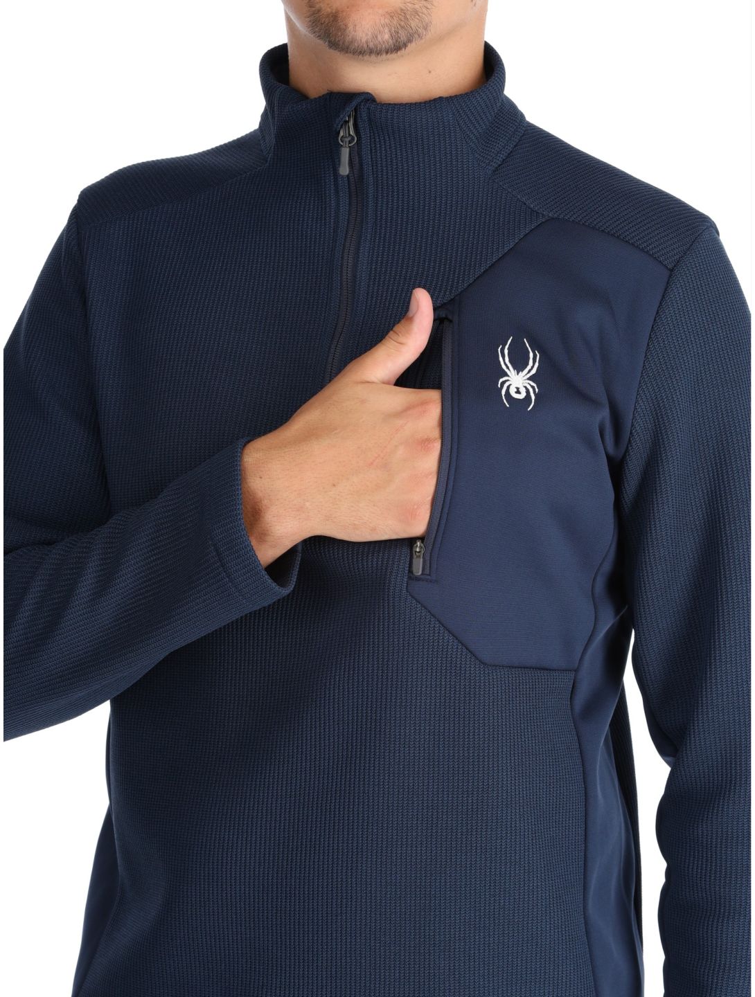 Spyder, Bandit 1/2 Zip pull de ski hommes True Navy bleu 