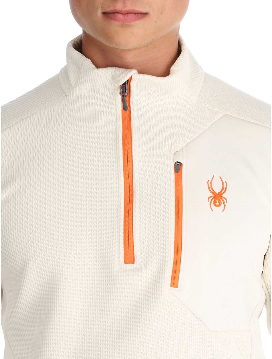 Spyder, Bandit 1/2 Zip pull de ski hommes Vanilla Latte beige 