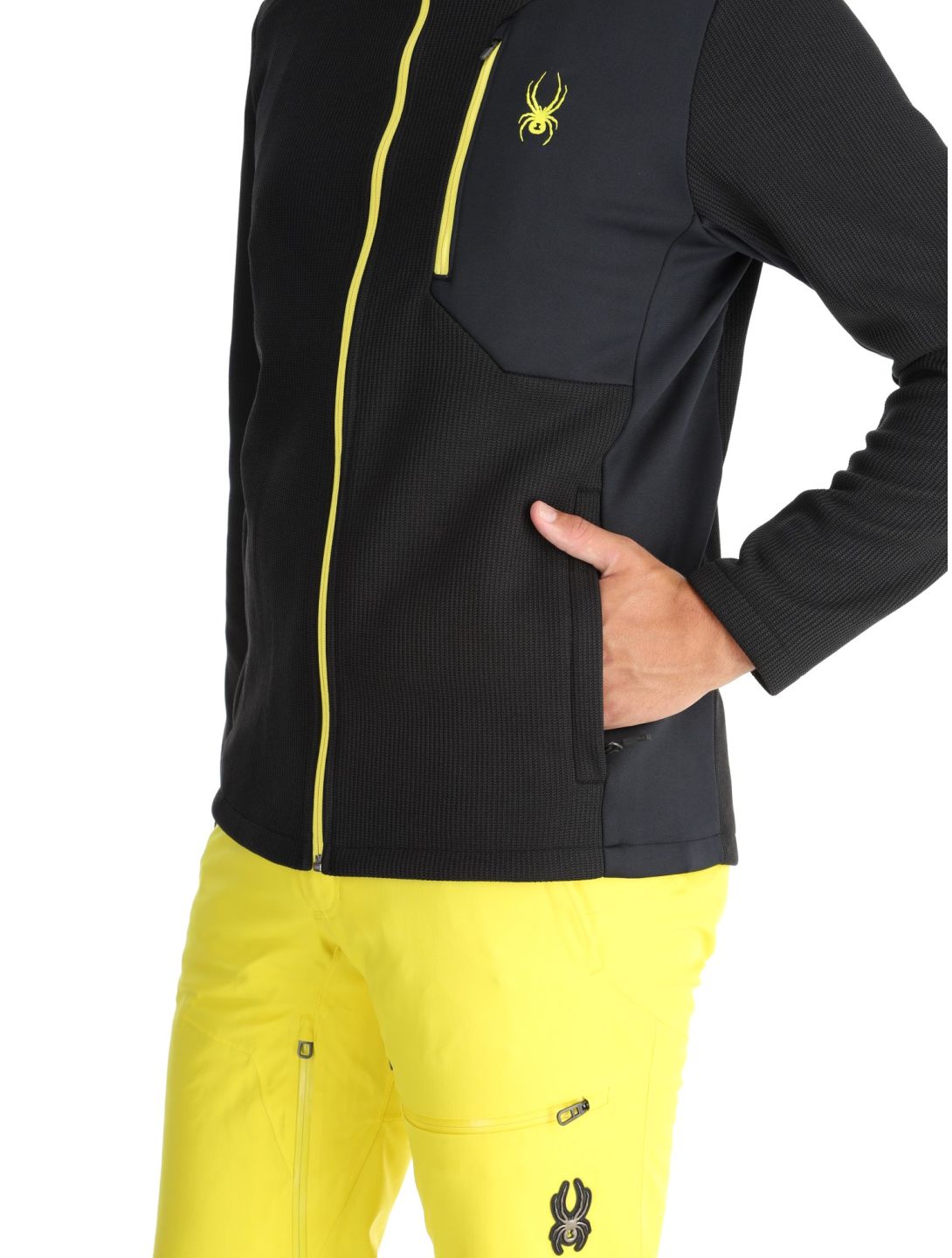 Spyder, Bandit gilet hommes Black jaune, noir 