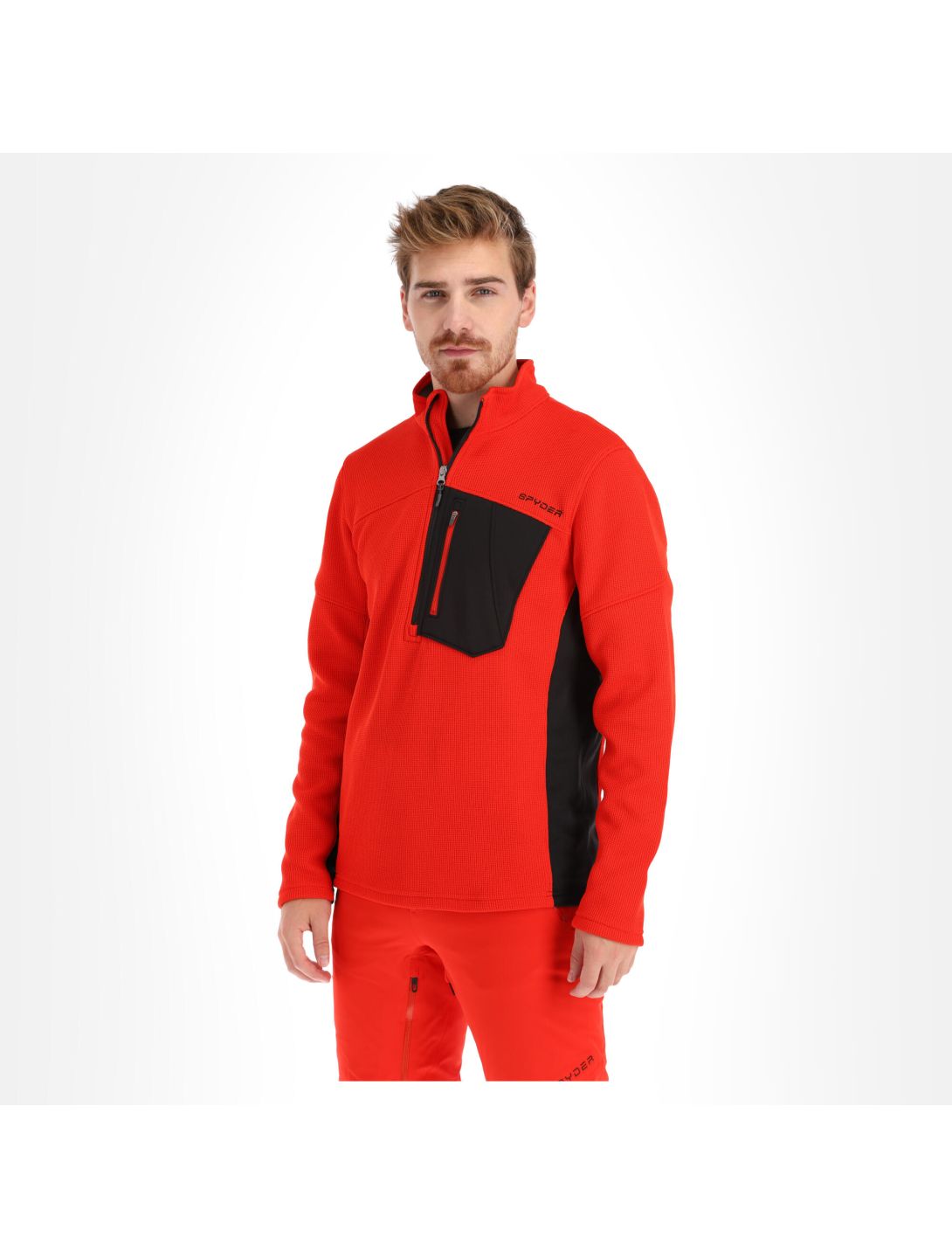 Spyder, Bandit Half Zip pull hommes volcano rouge 