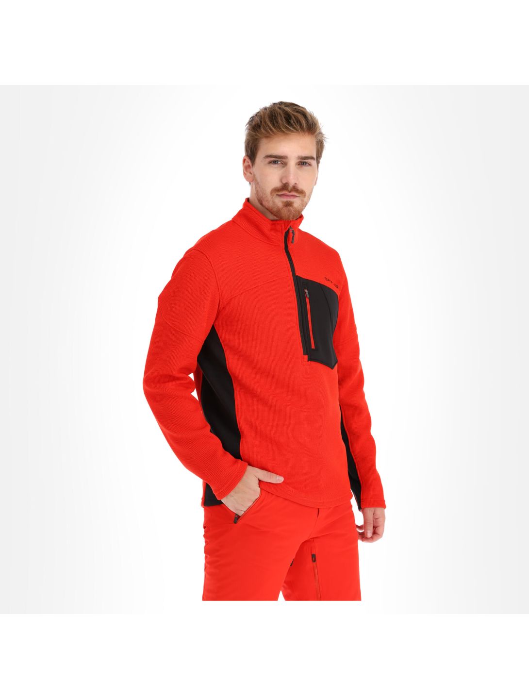 Spyder, Bandit Half Zip pull hommes volcano rouge 