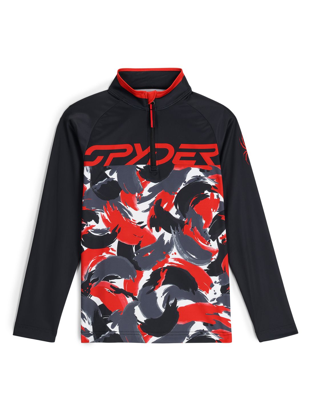 Spyder, Camo 1/2 Zip pull de ski enfants Spyder Red rouge 