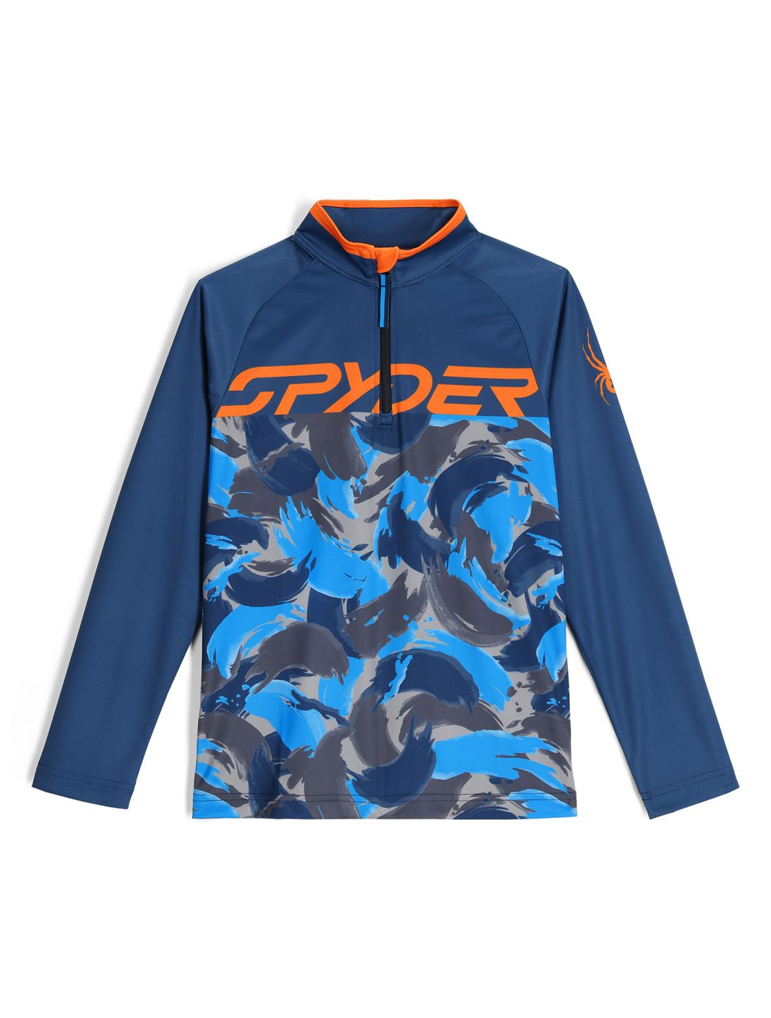 Spyder, Camo 1/2 Zip pull de ski enfants True Navy bleu 