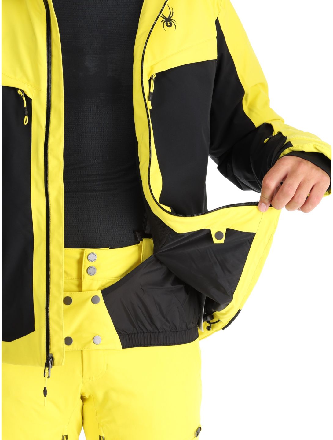 Spyder, Copper veste de ski hommes Acid Yellow jaune, noir 