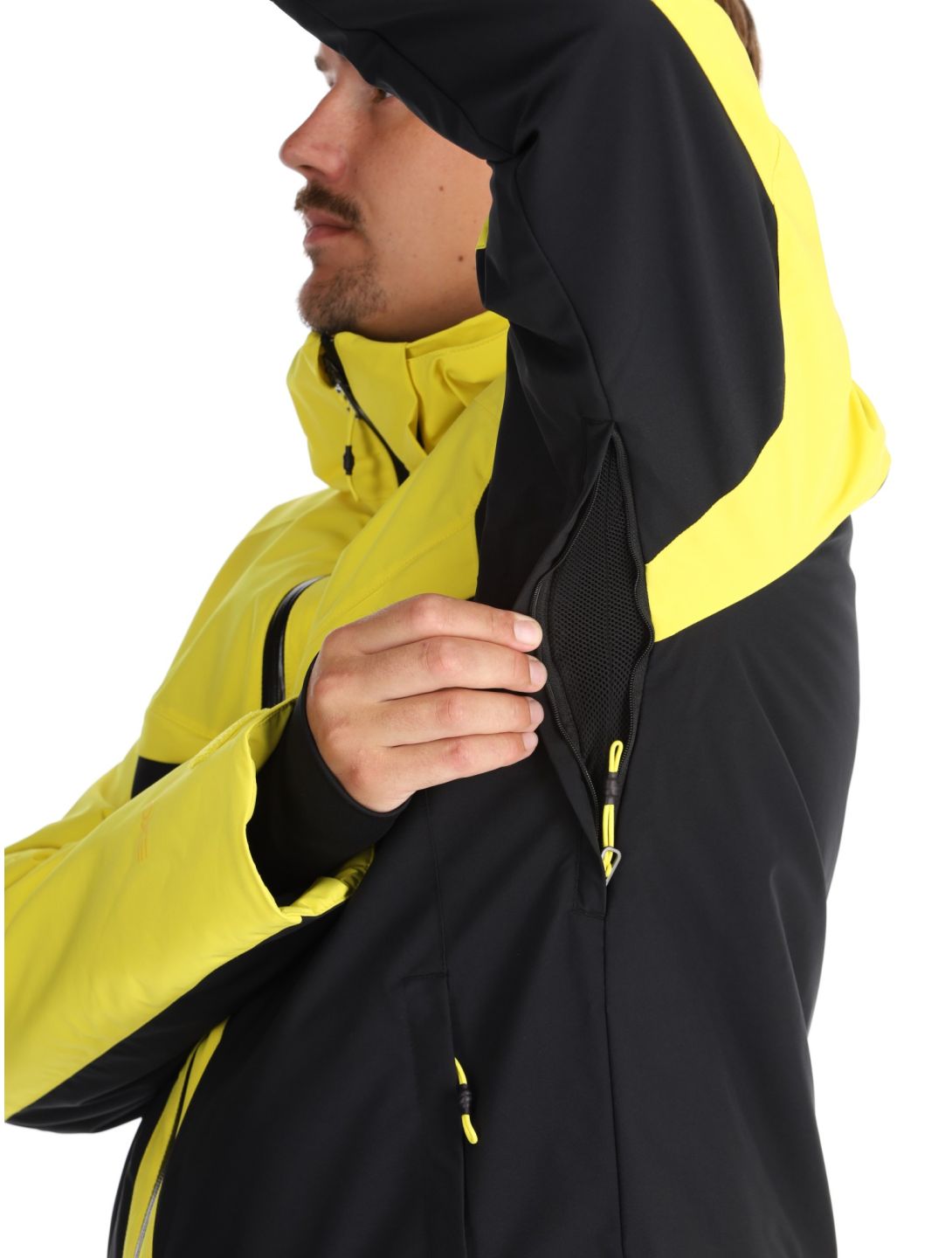 Spyder, Copper veste de ski hommes Acid Yellow jaune, noir 