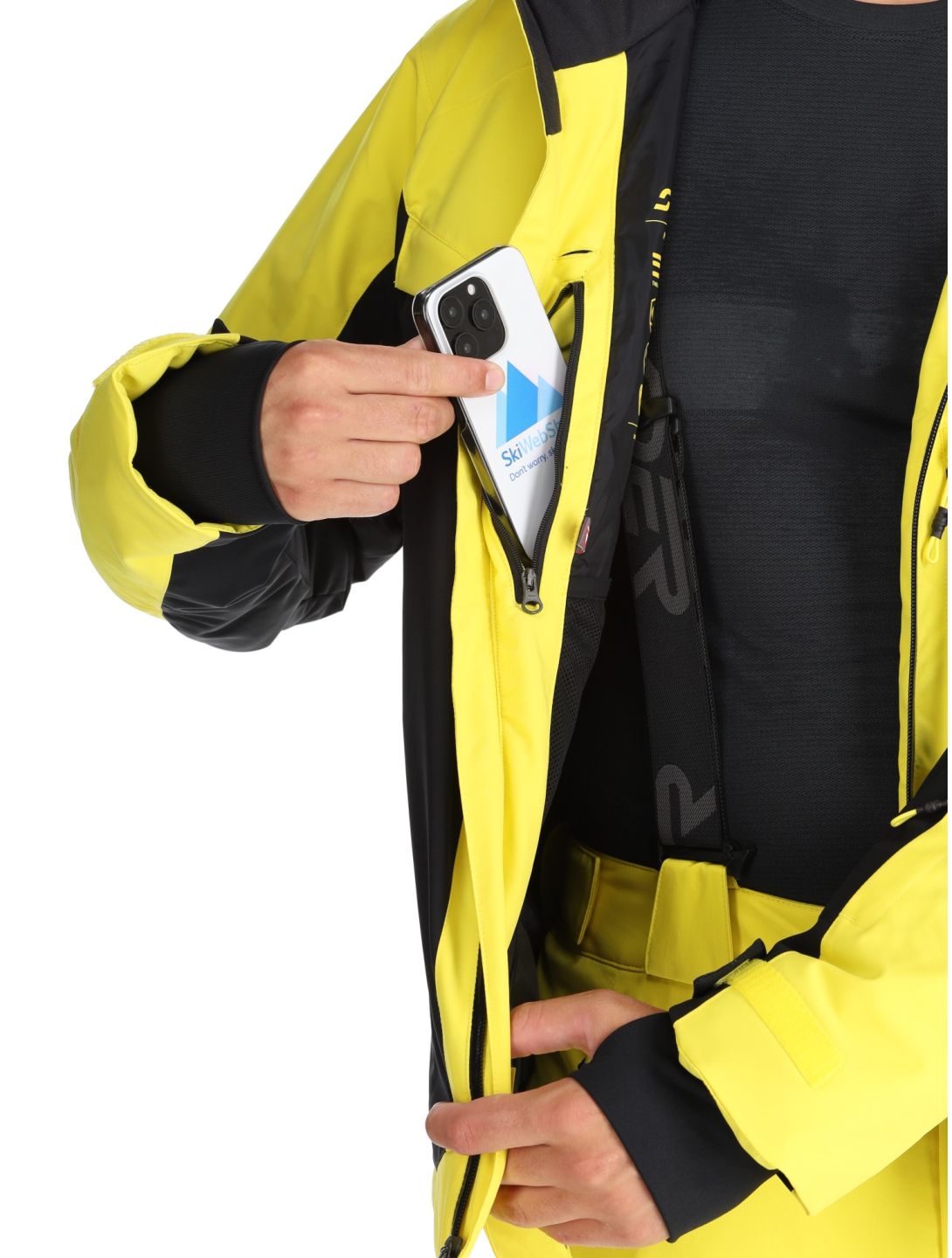 Spyder, Copper veste de ski hommes Acid Yellow jaune, noir 