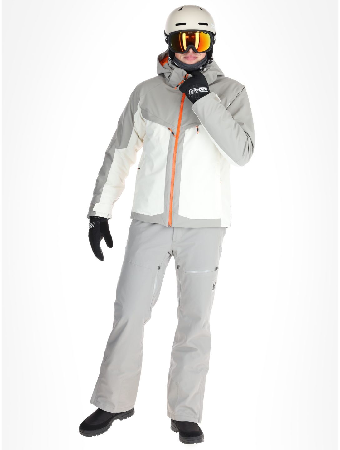 Spyder, Copper veste de ski hommes Vanilla Latte beige, gris 