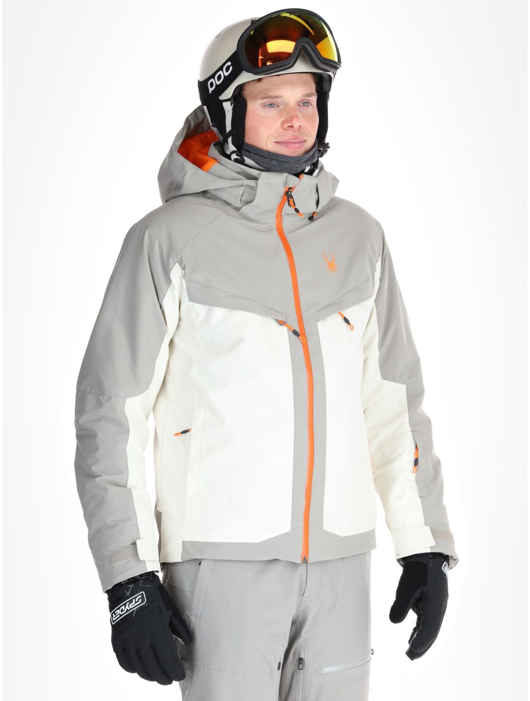 Spyder, Copper veste de ski hommes Vanilla Latte beige, gris 