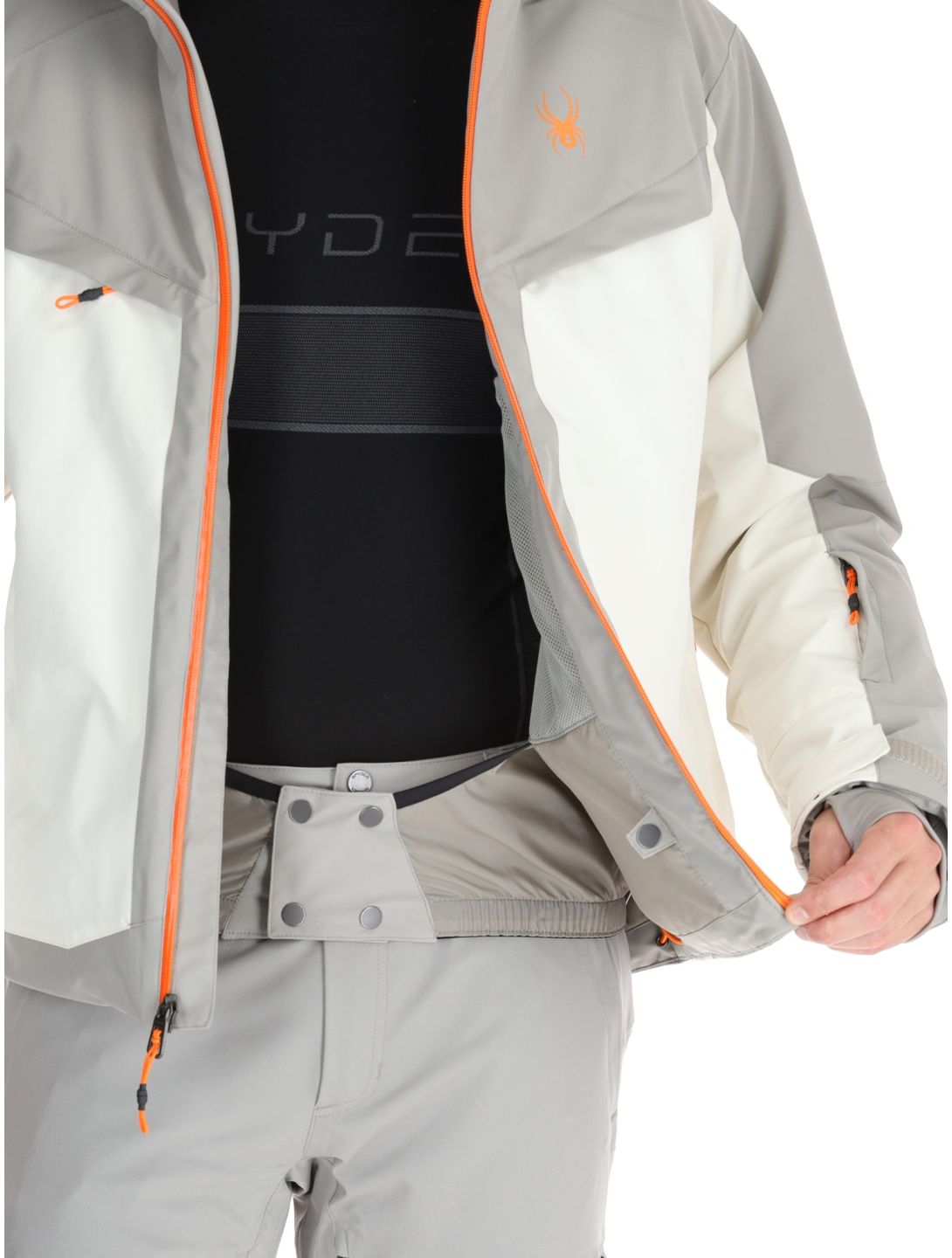 Spyder, Copper veste de ski hommes Vanilla Latte beige, gris 