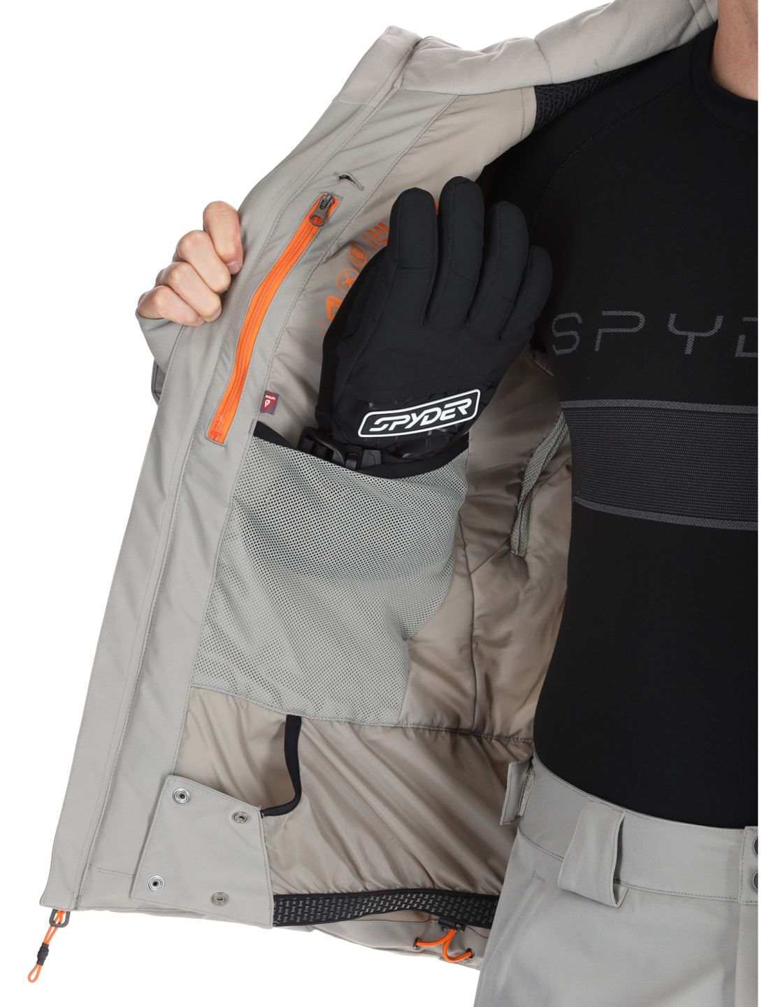 Spyder, Copper veste de ski hommes Vanilla Latte beige, gris 