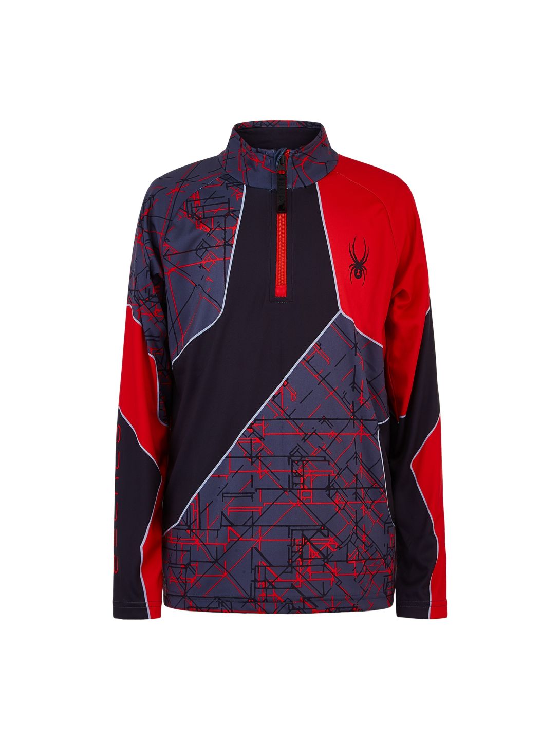 Spyder, Divide pull de ski enfants network print gris, rouge 