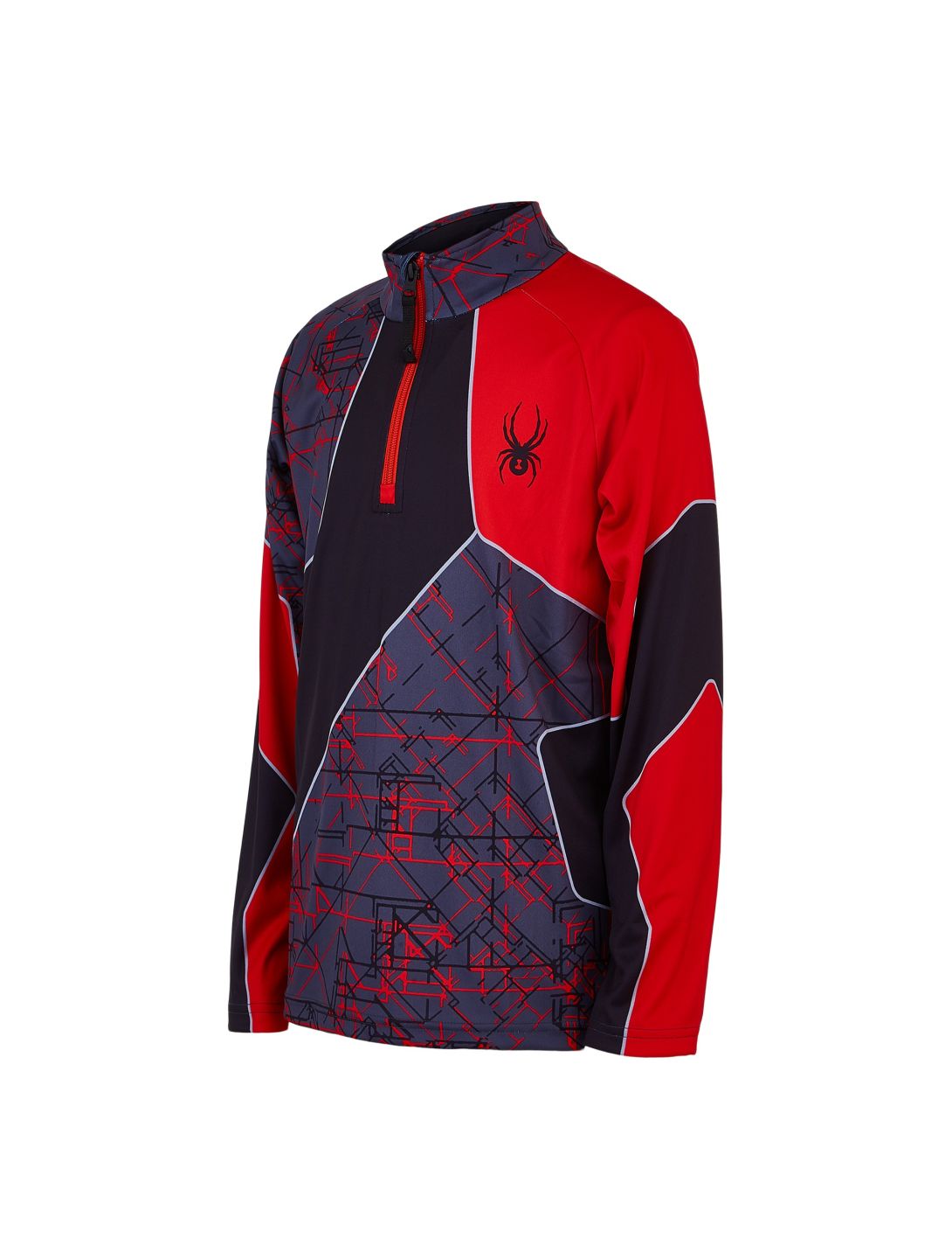 Spyder, Divide pull de ski enfants network print gris, rouge 