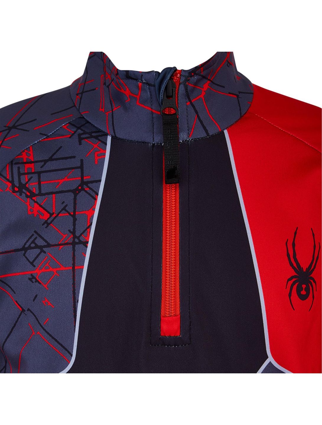 Spyder, Divide pull de ski enfants network print gris, rouge 