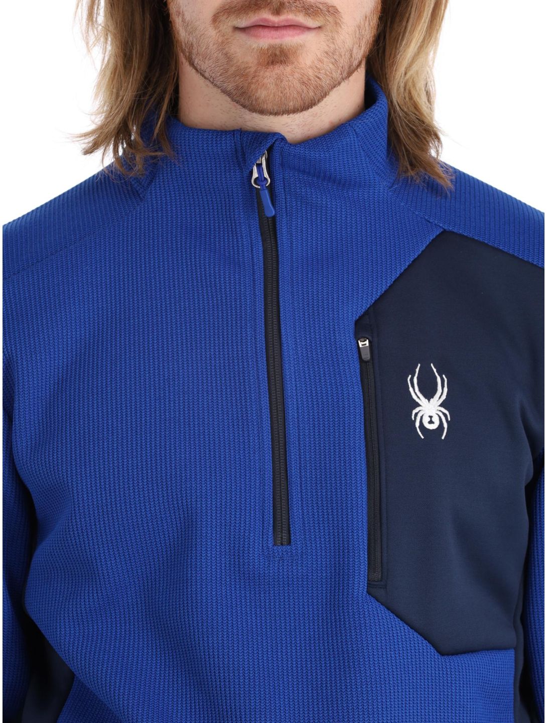 Spyder, Bandit 1/2 Zip pull de ski hommes Electric Blue bleu 