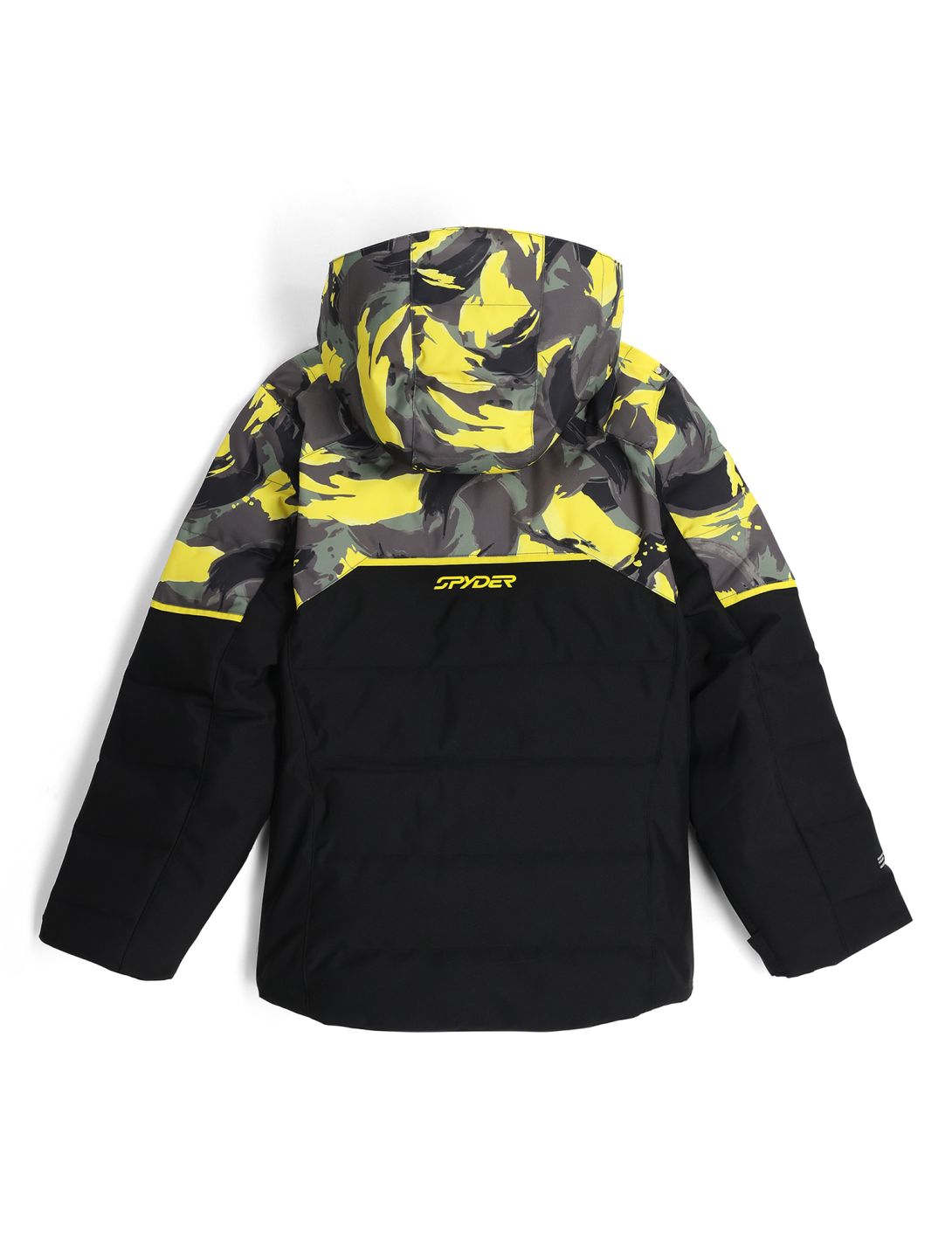 Spyder, Impulse Synthetic Down veste de ski enfants Camouflage Acid Yellow jaune, noir 