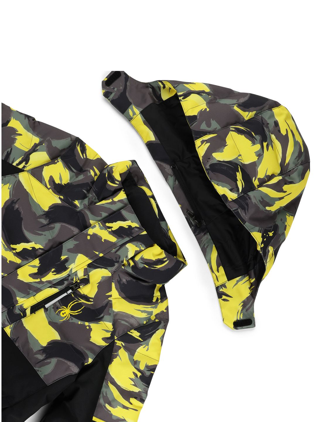 Spyder, Impulse Synthetic Down veste de ski enfants Camouflage Acid Yellow jaune, noir 