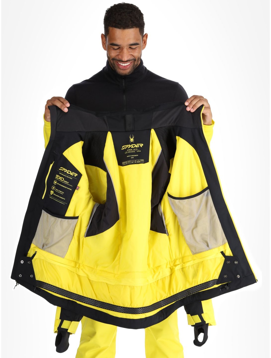 Spyder, Leader veste de ski hommes Acid Yellow jaune, noir 