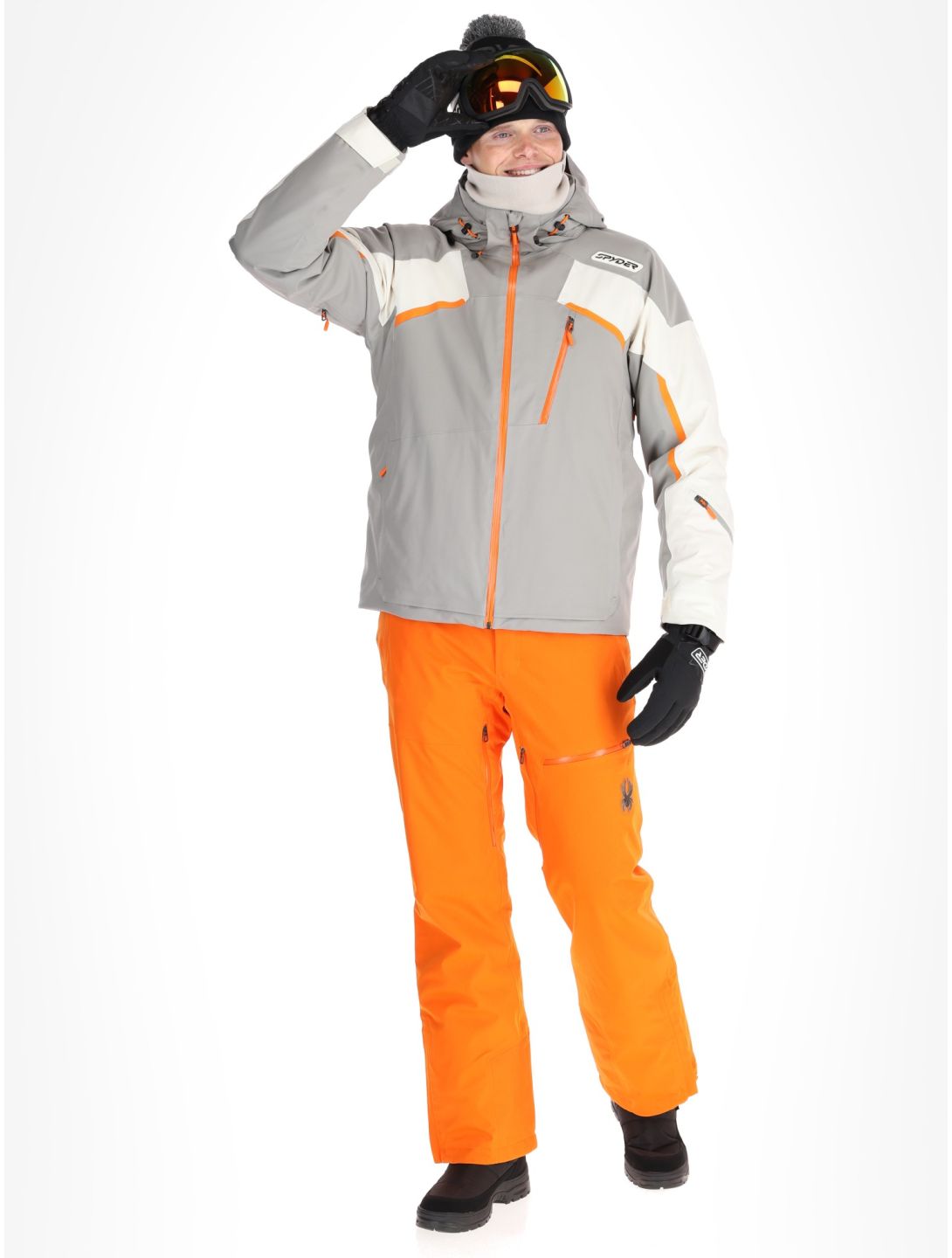 Spyder, Leader veste de ski hommes Concrete blanc, gris 