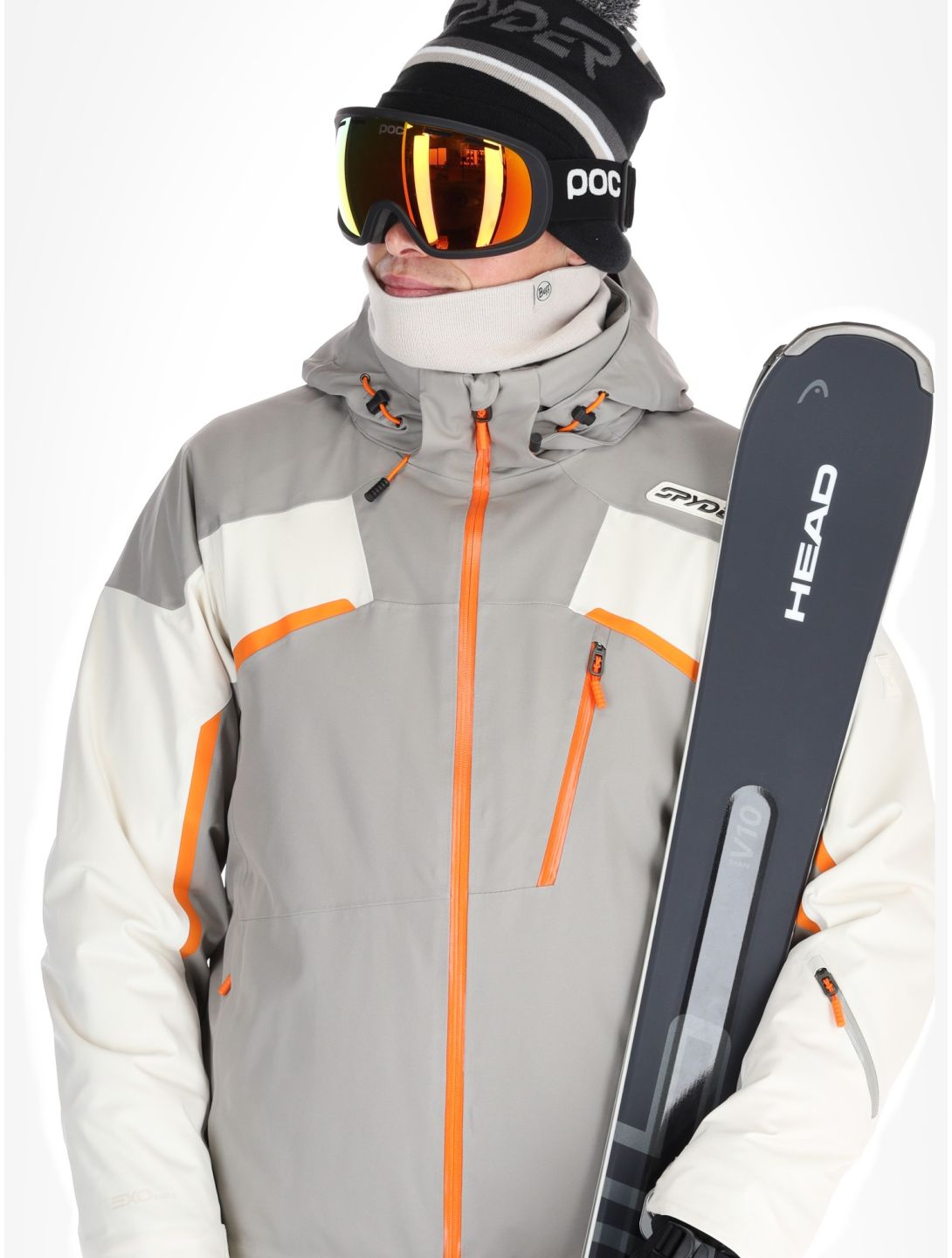 Spyder, Leader veste de ski hommes Concrete blanc, gris 