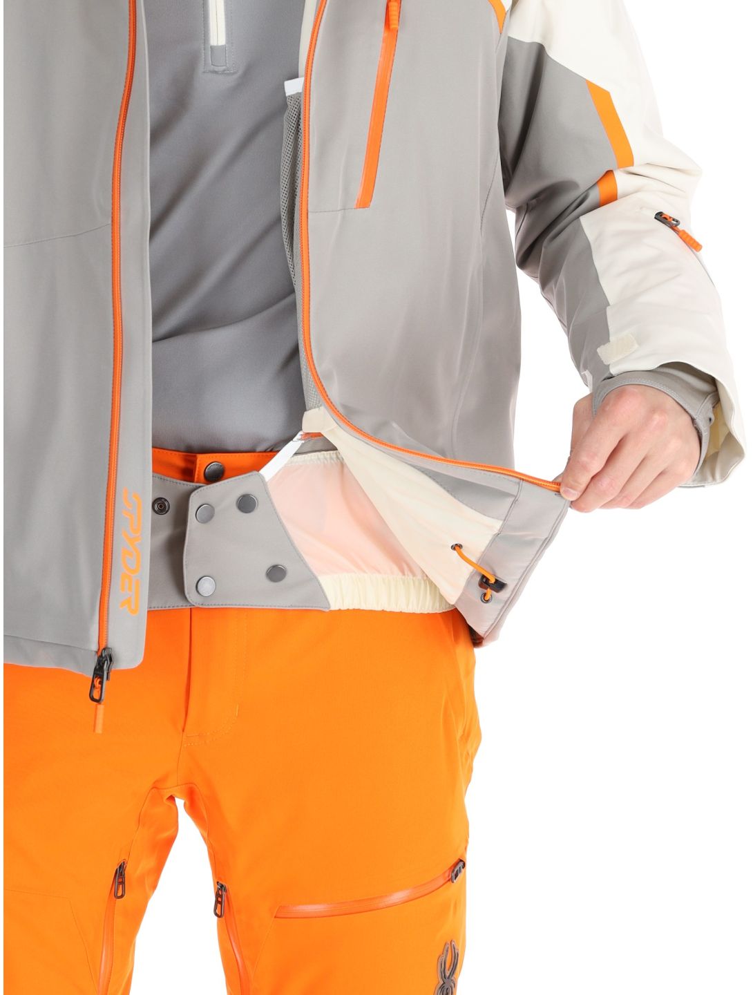 Spyder, Leader veste de ski hommes Concrete blanc, gris 