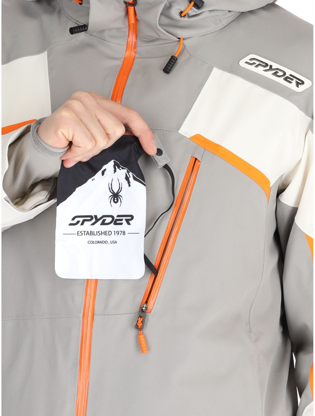 Spyder, Leader veste de ski hommes Concrete blanc, gris 