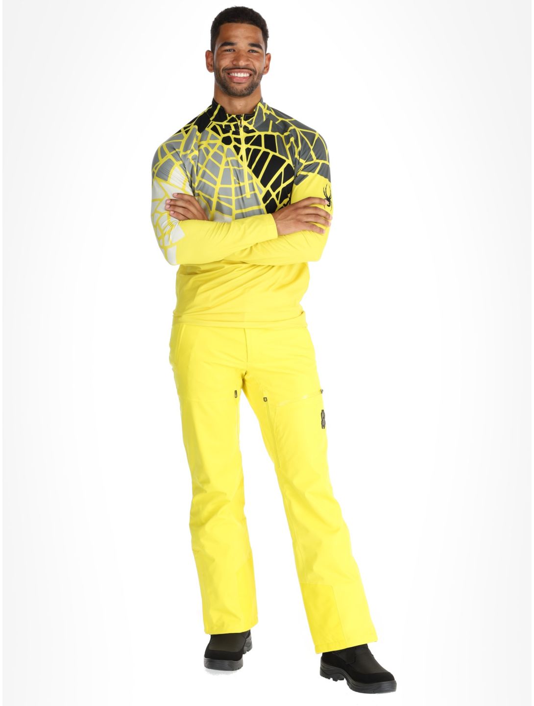 Spyder, Legacy 1/2 Zip pull de ski hommes Acid Yellow jaune 