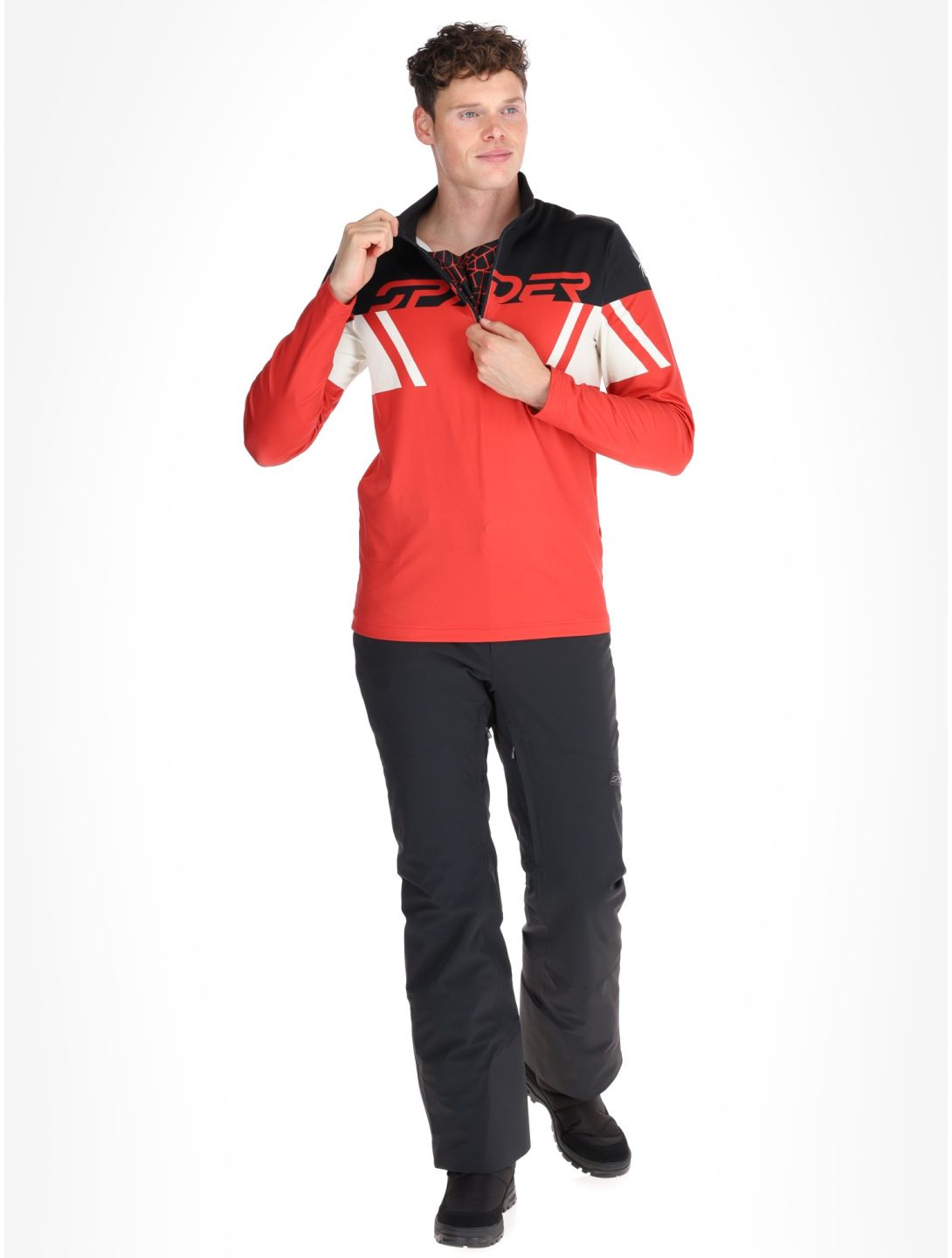 Spyder, Podium 1/2 Zip pull de ski hommes Spyder Red rouge 