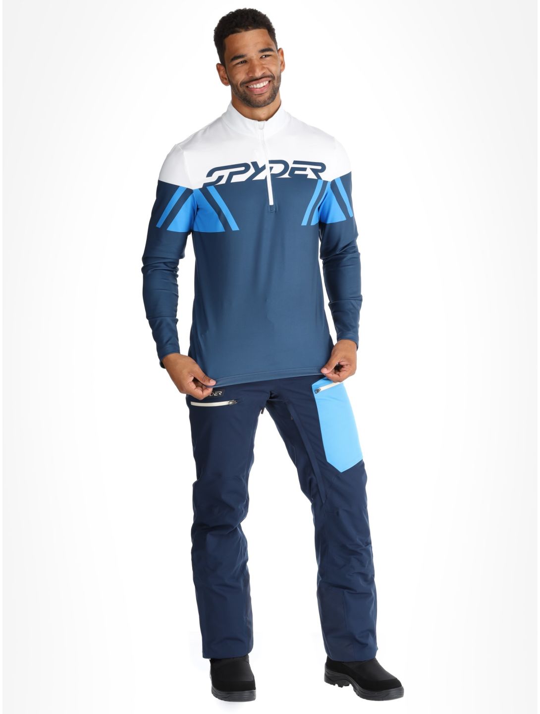 Spyder, Podium 1/2 Zip pull de ski hommes True Navy bleu 