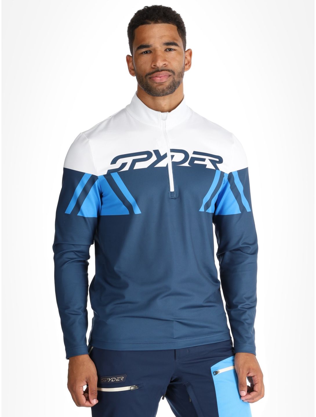 Spyder, Podium 1/2 Zip pull de ski hommes True Navy bleu 