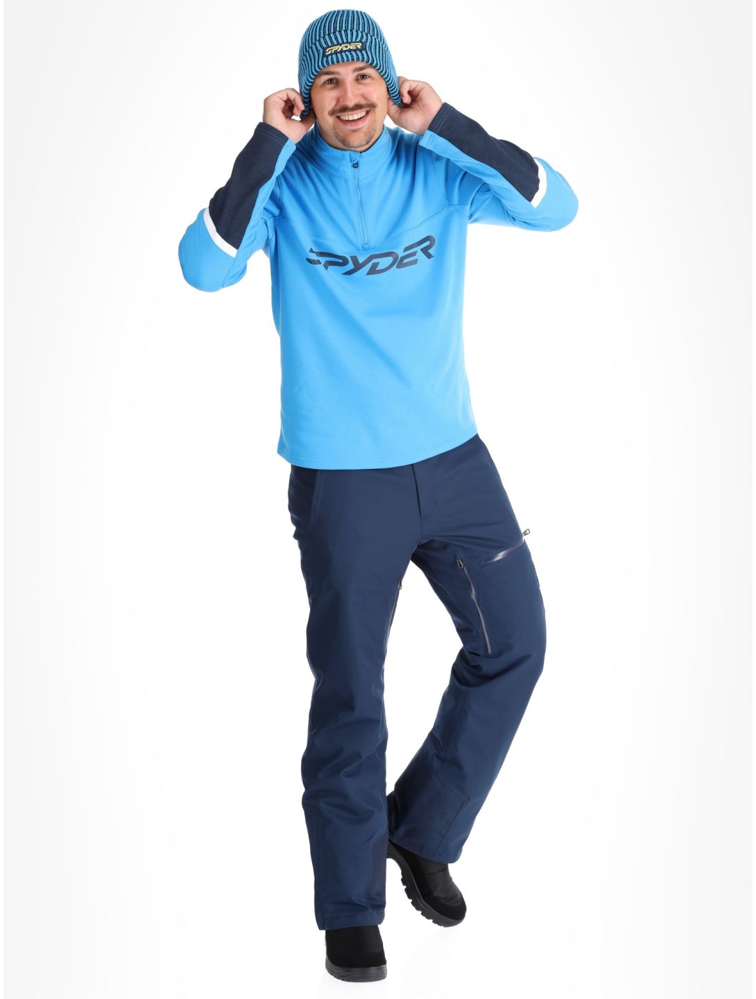 Spyder, Speed Fleece 1/2 Zip pull de ski hommes Aether Blue bleu 