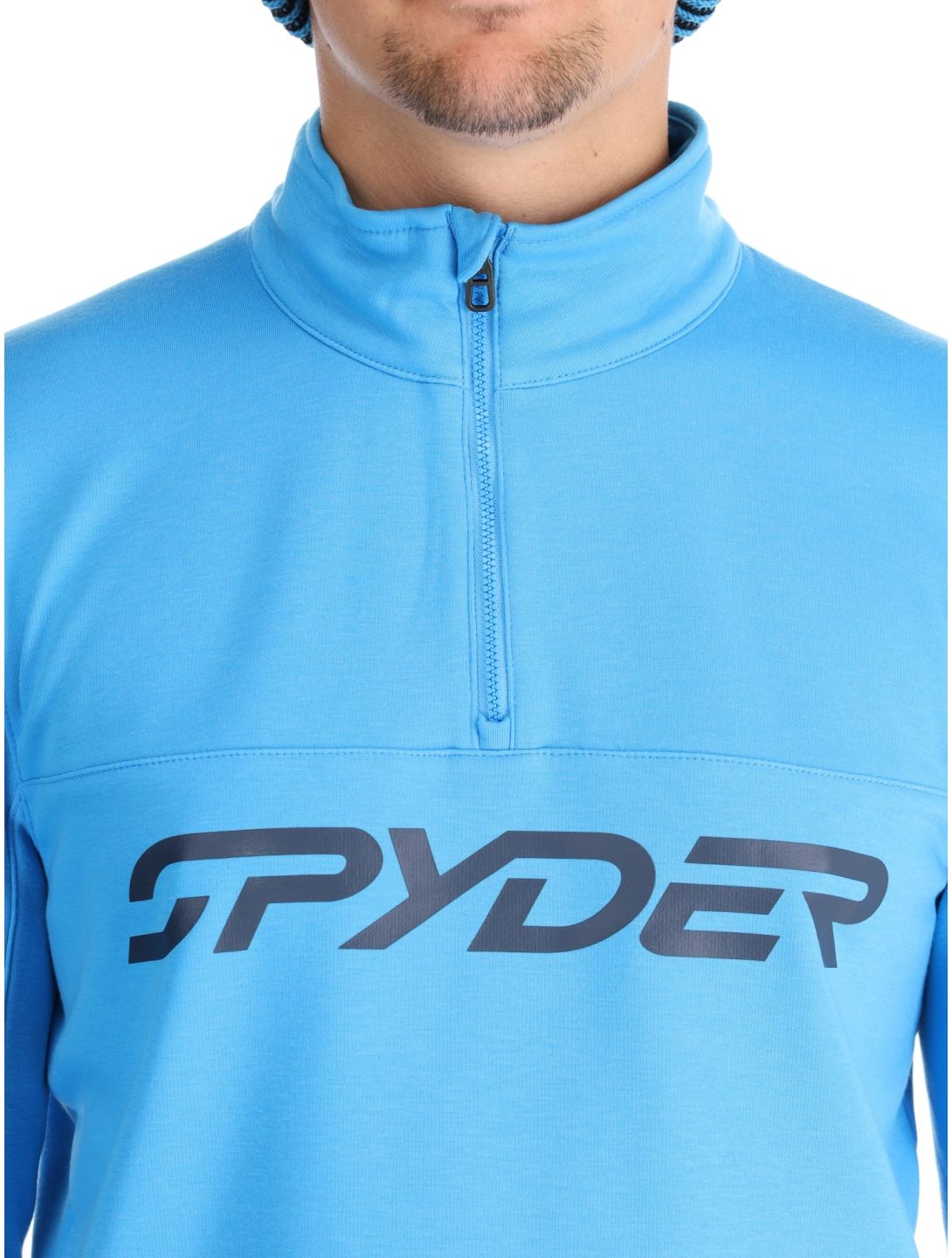 Spyder, Speed Fleece 1/2 Zip pull de ski hommes Aether Blue bleu 