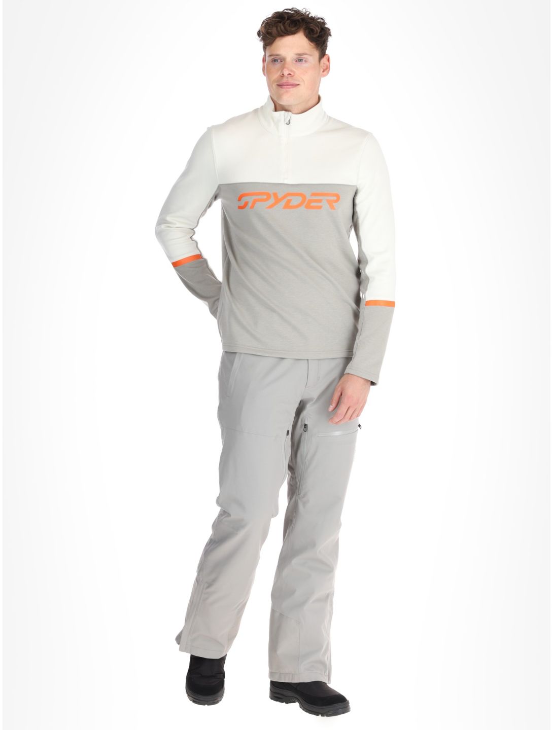 Spyder, Speed Fleece 1/2 Zip pull de ski hommes Concrete gris 