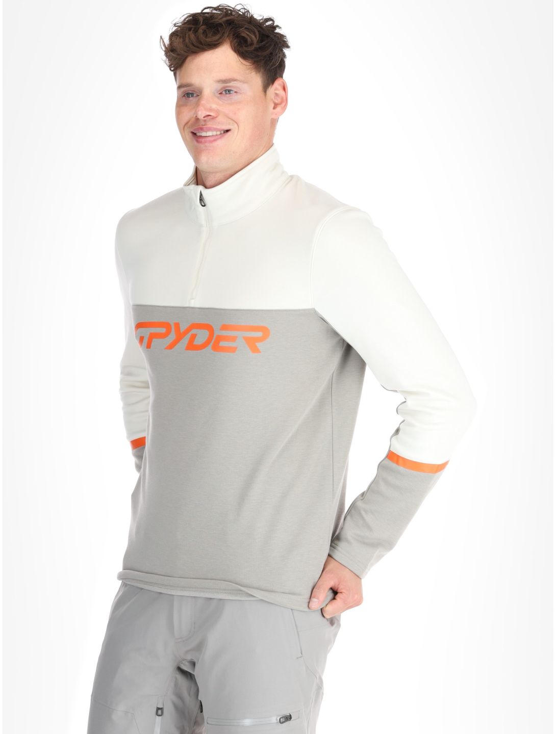 Spyder, Speed Fleece 1/2 Zip pull de ski hommes Concrete gris 