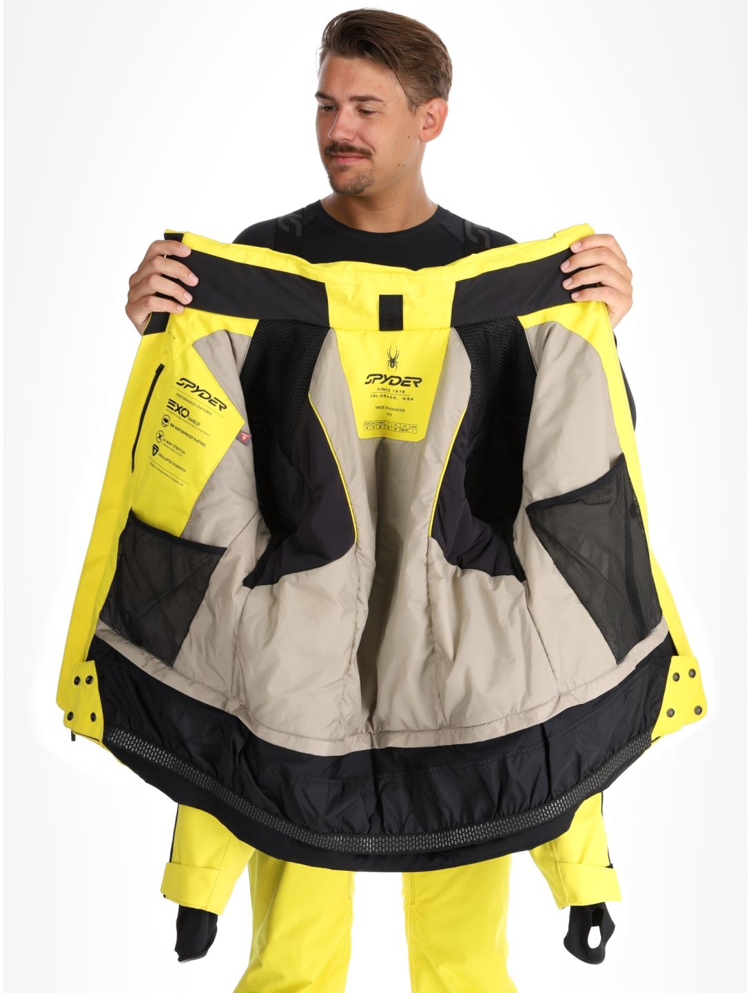 Spyder, Titan veste de ski hommes Acid Yellow jaune, noir 