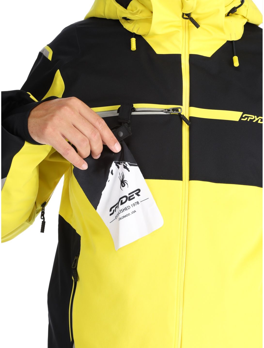 Spyder, Titan veste de ski hommes Acid Yellow jaune, noir 