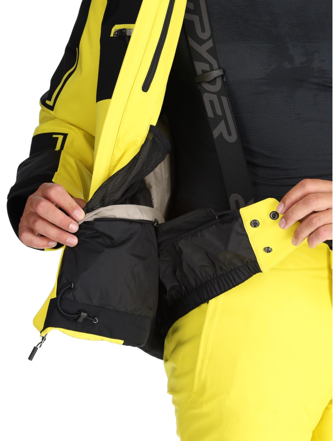 Spyder, Titan veste de ski hommes Acid Yellow jaune, noir 