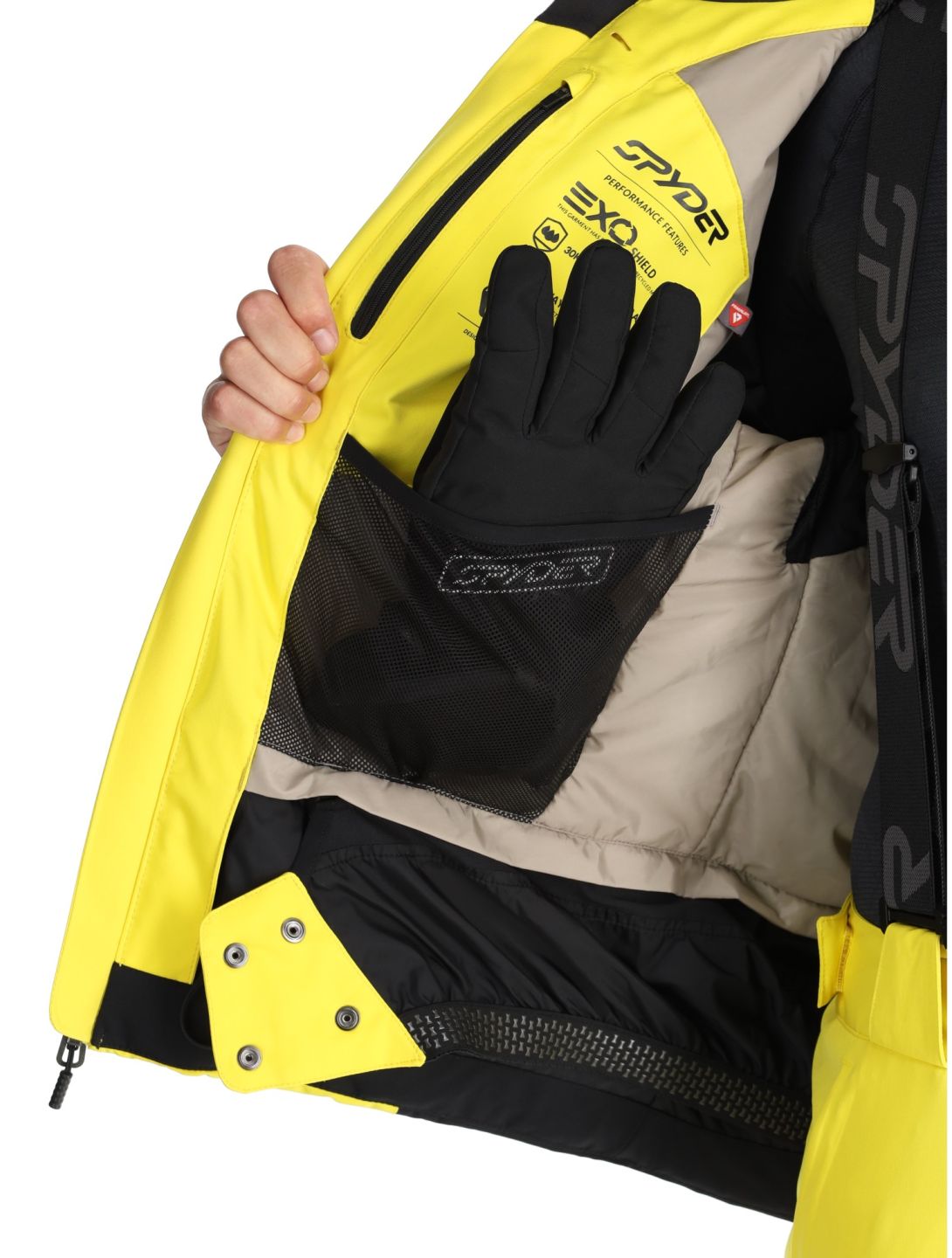 Spyder, Titan veste de ski hommes Acid Yellow jaune, noir 