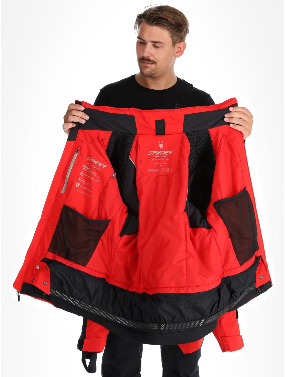 Spyder, Titan veste de ski hommes Spyder Red noir, rouge 