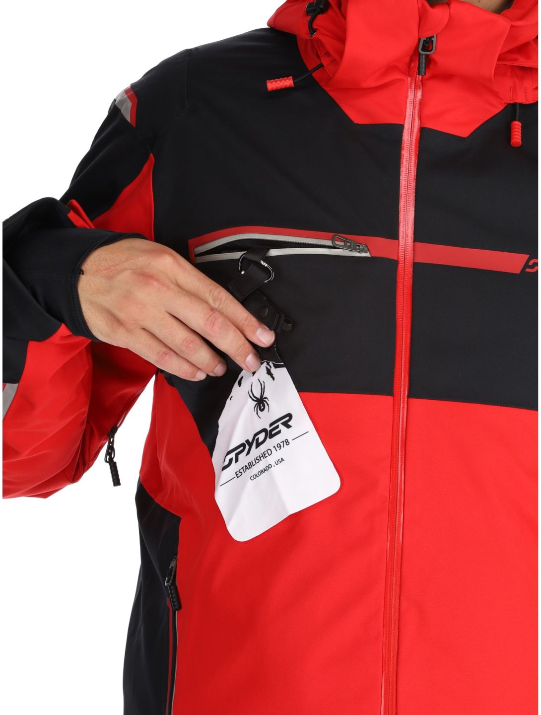 Spyder, Titan veste de ski hommes Spyder Red noir, rouge 