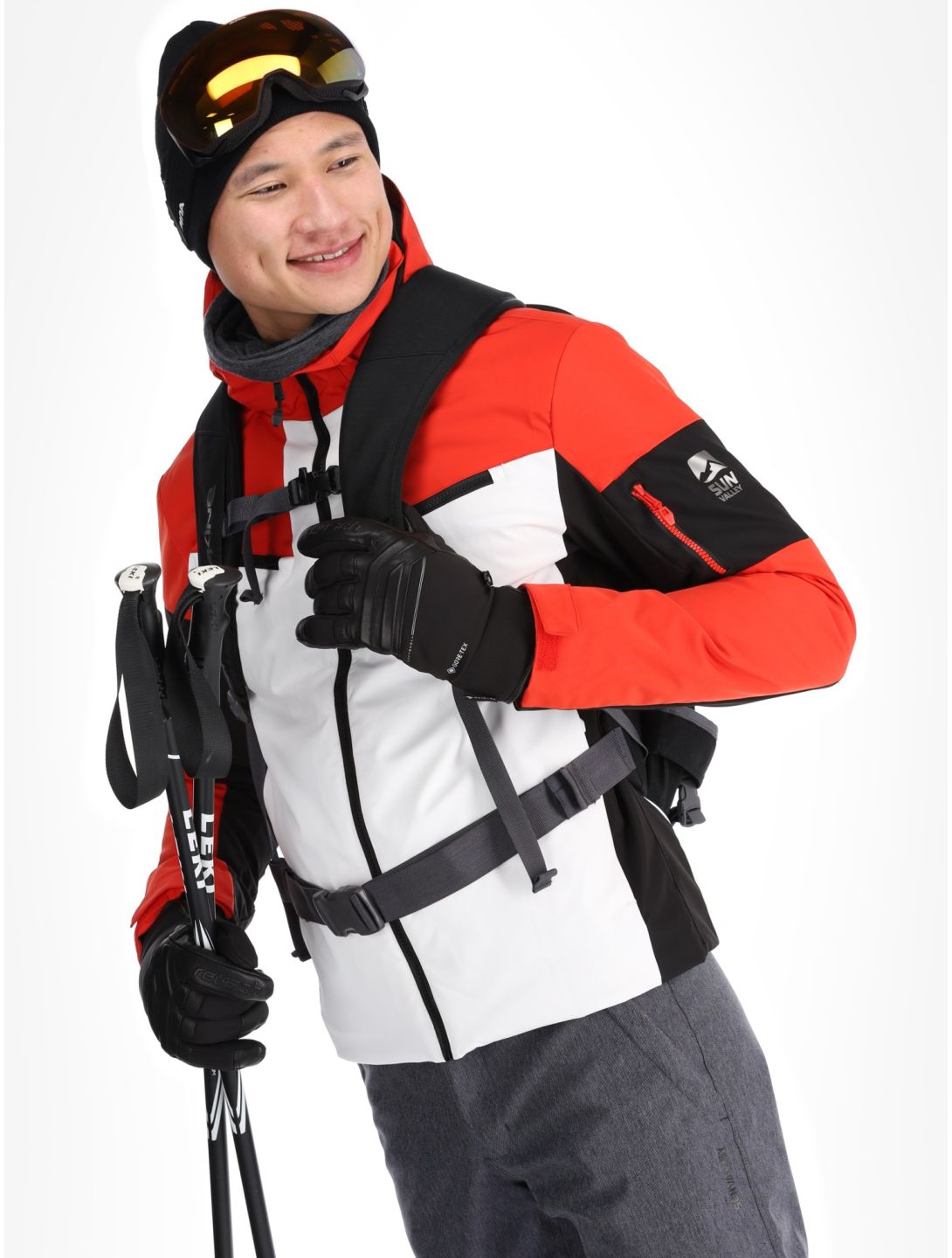 Sun Valley, Draggo veste de ski hommes Blanc blanc, rouge 