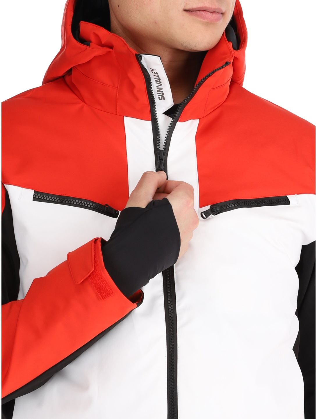 Sun Valley, Draggo veste de ski hommes Blanc blanc, rouge 