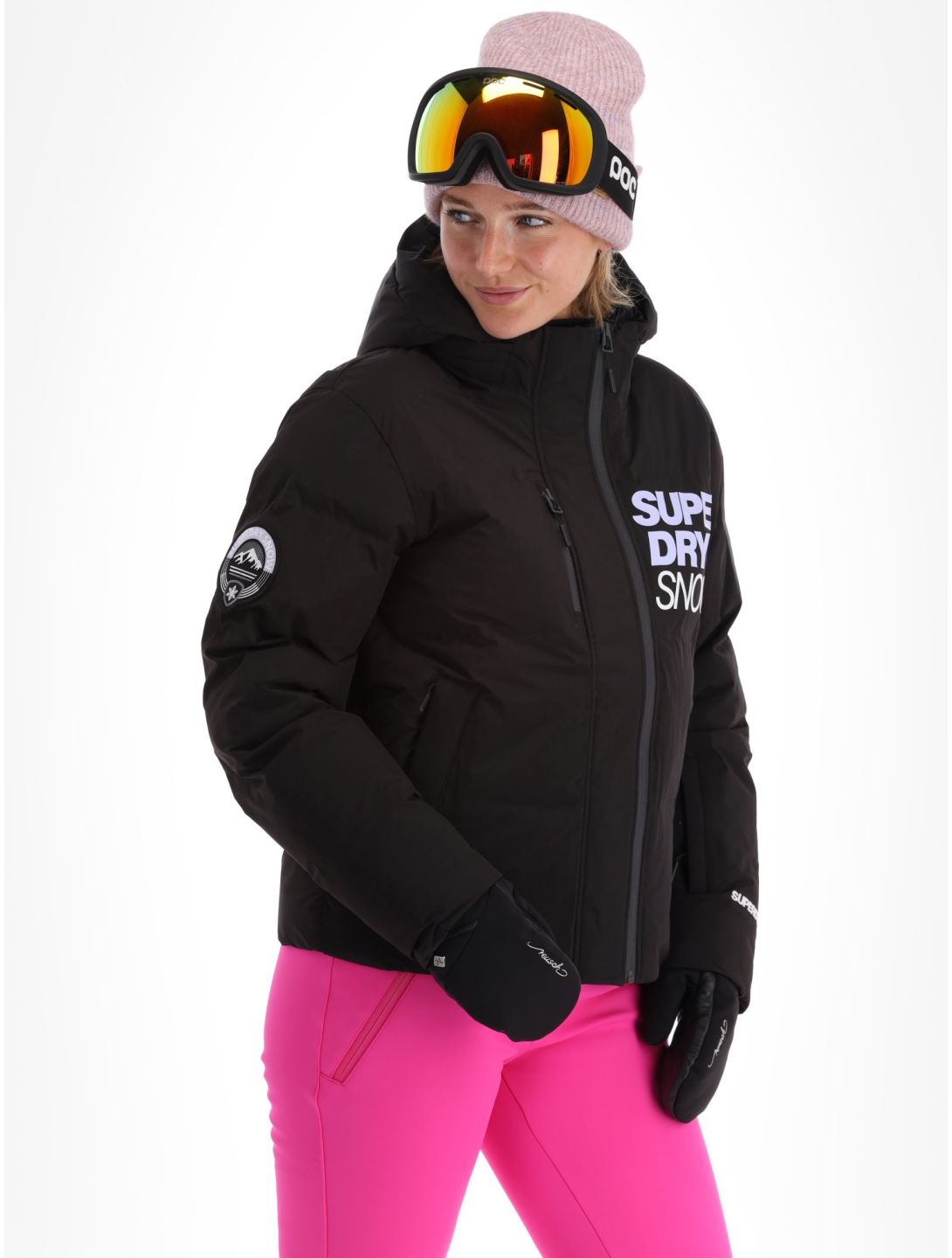 Superdry, Ski Boxy Puffer veste de ski femmes Black noir 