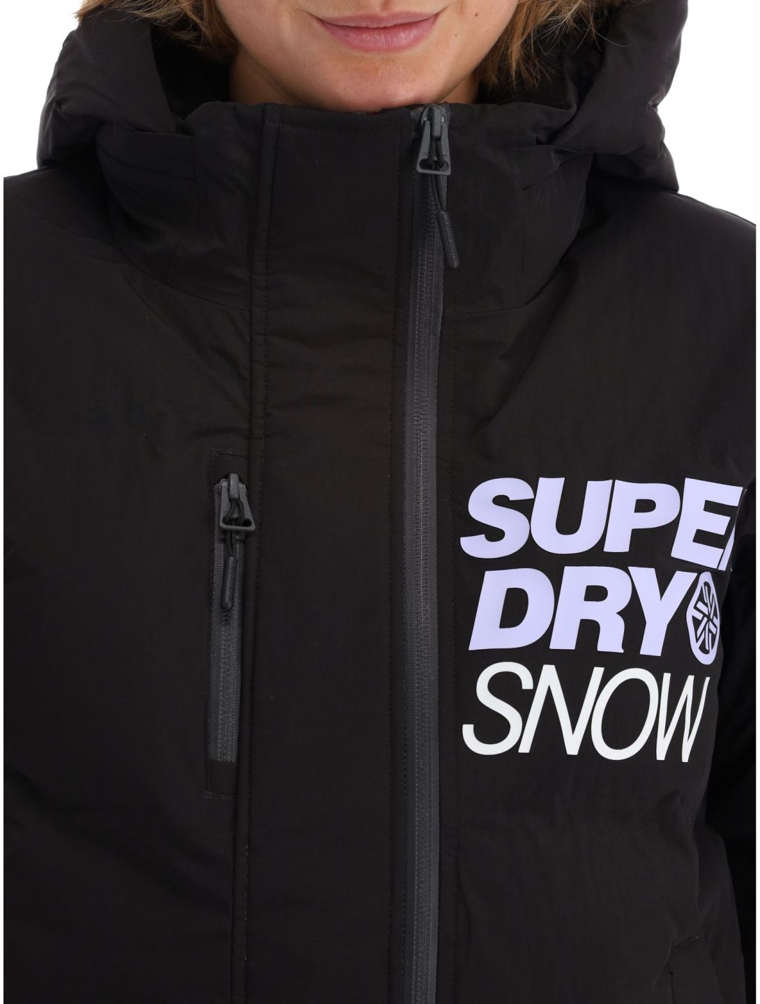 Superdry, Ski Boxy Puffer veste de ski femmes Black noir 