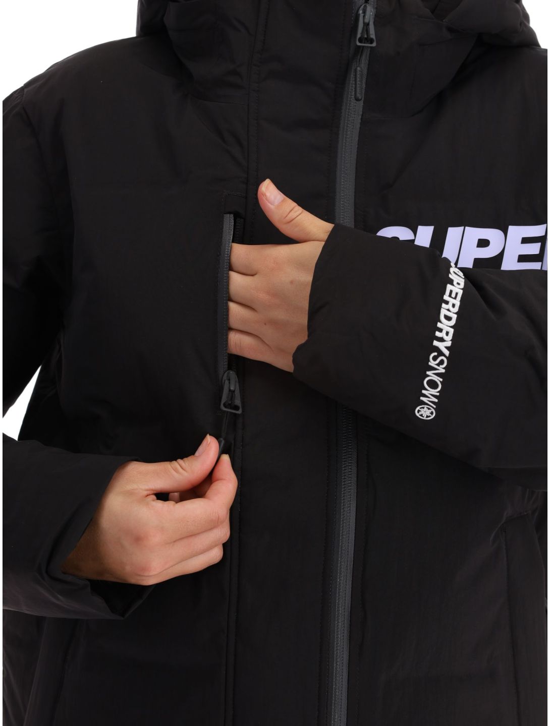 Superdry, Ski Boxy Puffer veste de ski femmes Black noir 