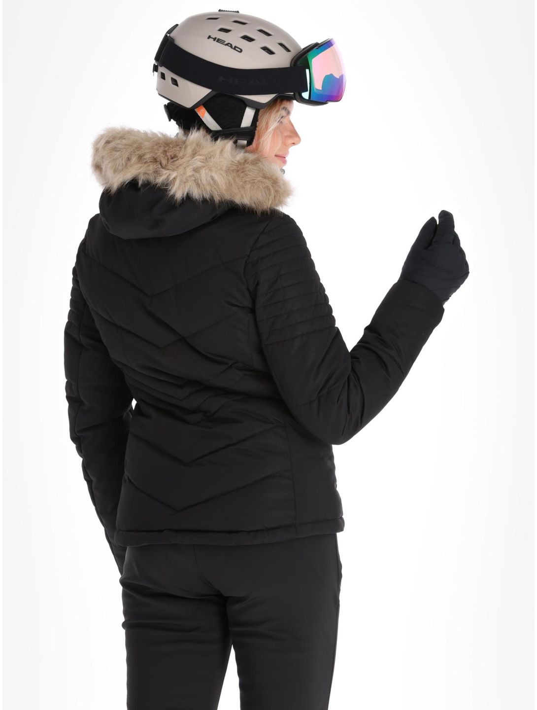 Superdry, Ski Luxe Puffer veste de ski femmes Black noir 