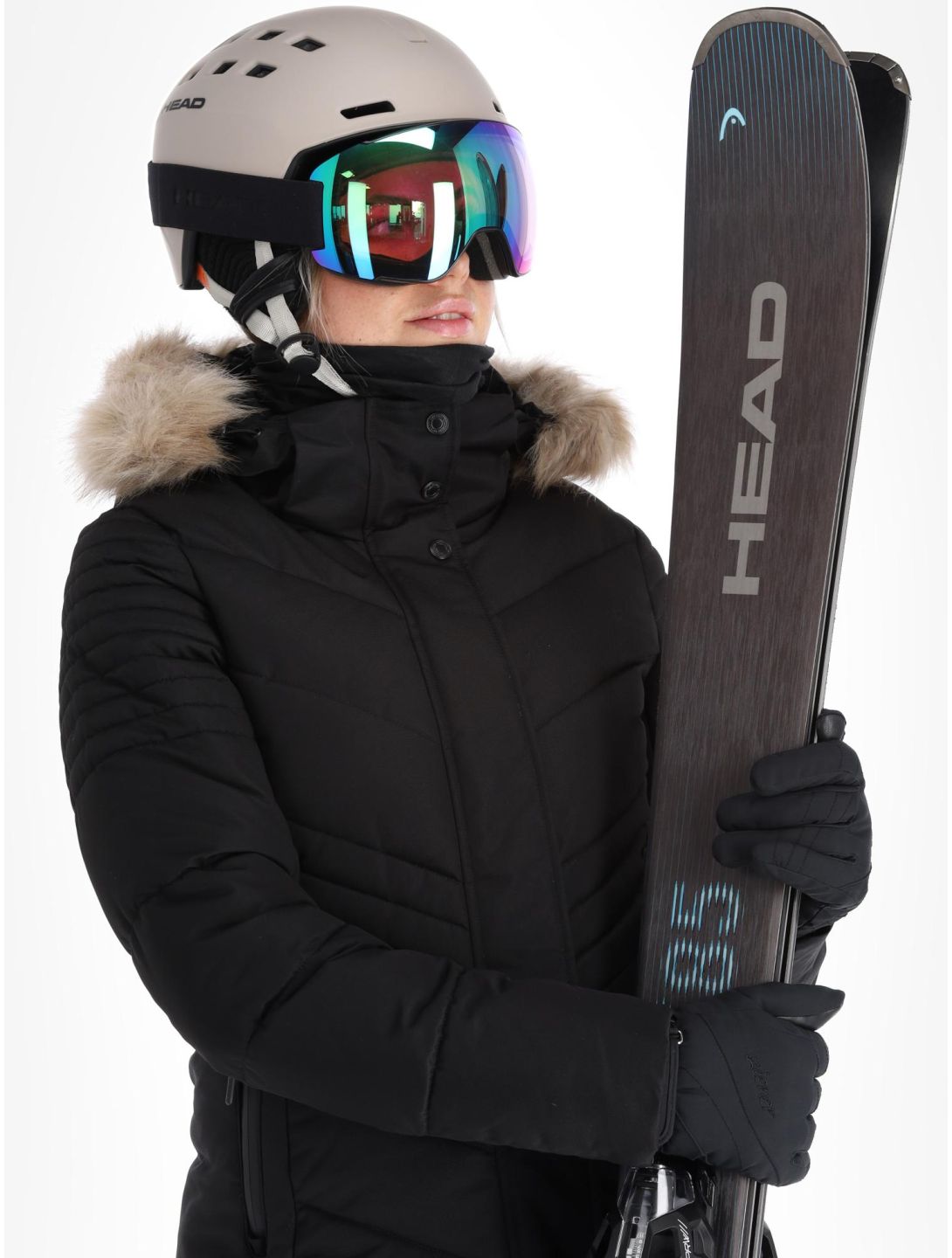 Superdry, Ski Luxe Puffer veste de ski femmes Black noir 