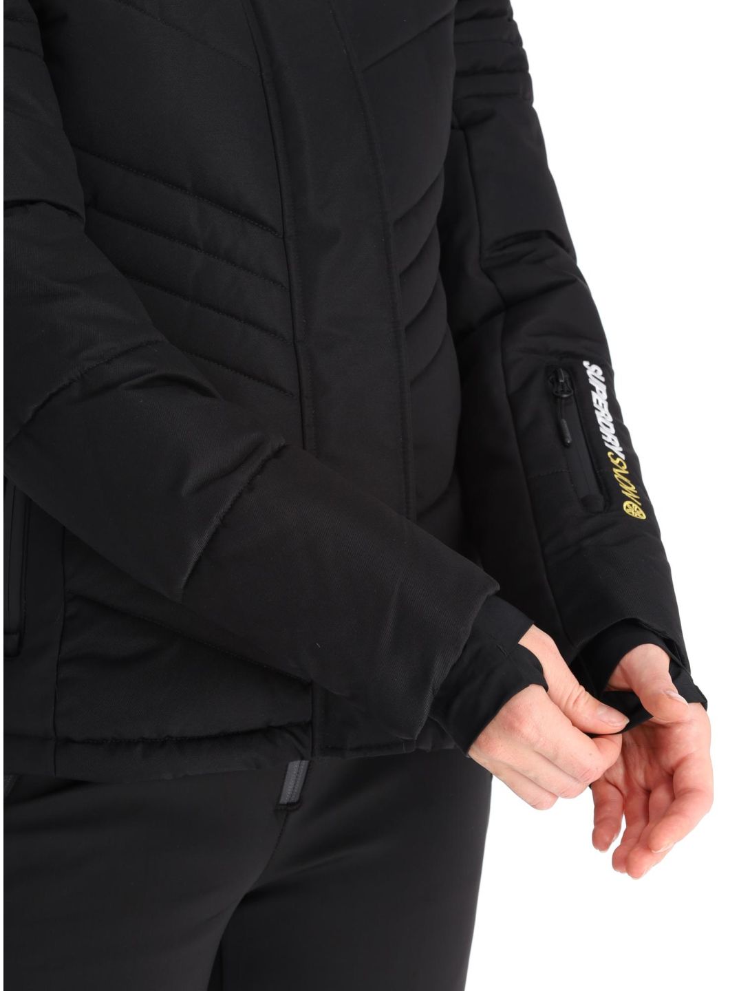 Superdry, Ski Luxe Puffer veste de ski femmes Black noir 