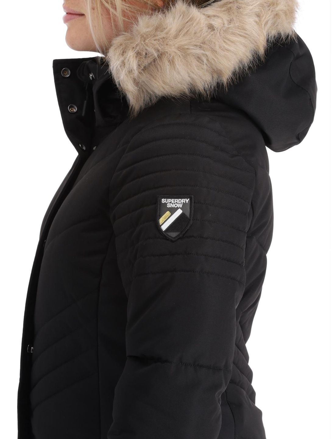 Superdry, Ski Luxe Puffer veste de ski femmes Black noir 