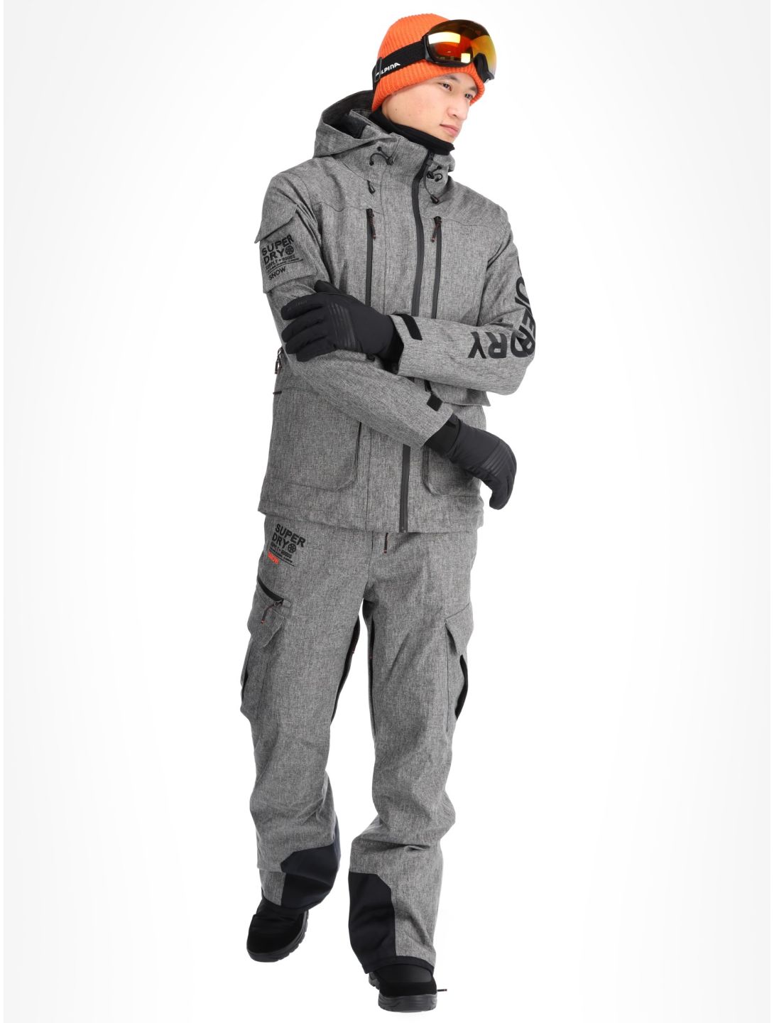 Superdry, Ski Peak Rescue veste de ski hommes Dark Grey Marl gris 