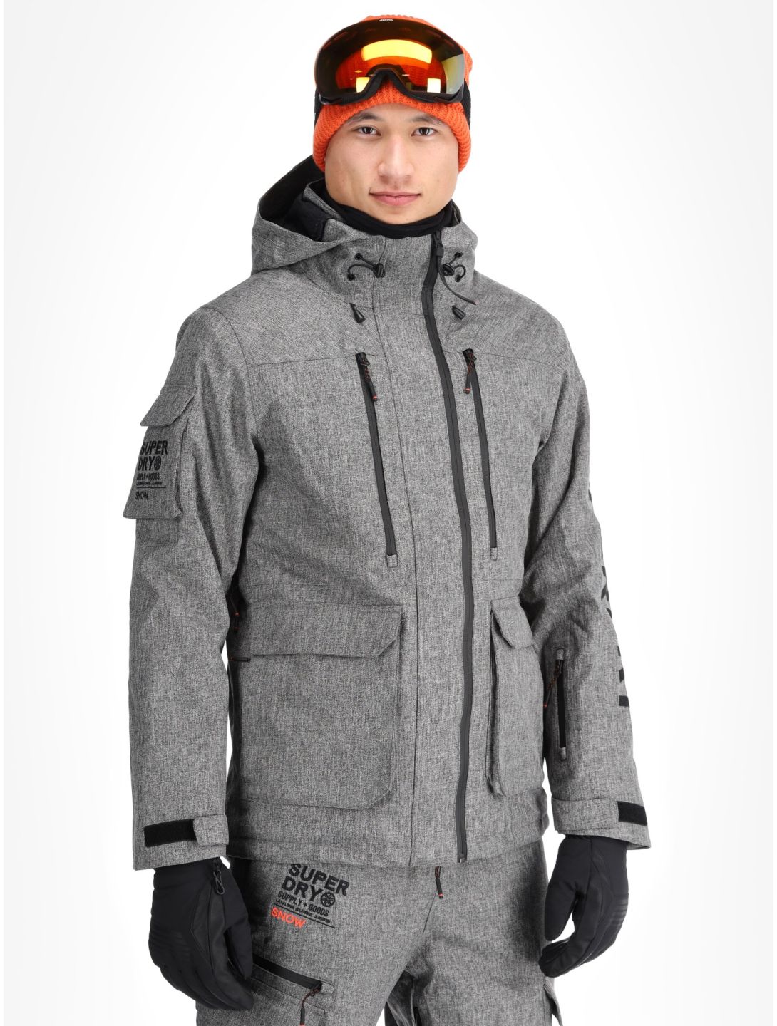 Superdry, Ski Peak Rescue veste de ski hommes Dark Grey Marl gris 